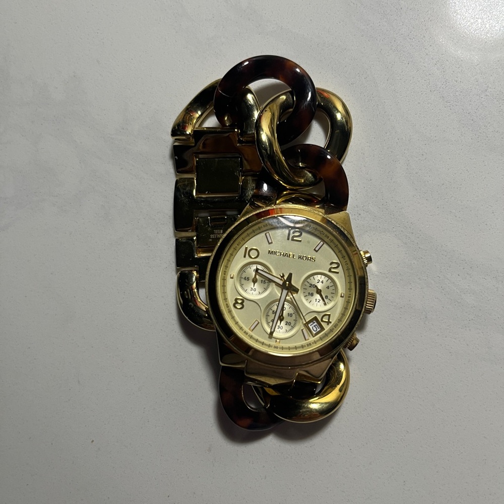 Michael Kors Gold and Brown Link Watch